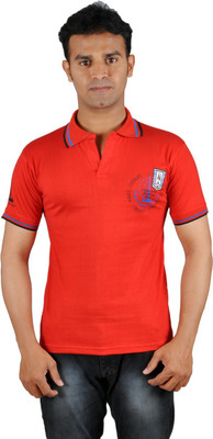 

Harsha Printed Men's Polo Neck Red T-Shirt