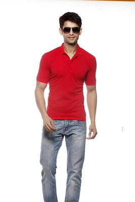 

Gritstones Solid Men's Polo Neck Red T-Shirt