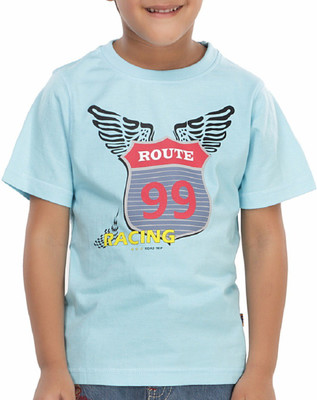 

Trmpi Boys Graphic Print Cotton T Shirt(Light Blue, Pack of 1, Sky blue