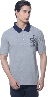Carve Solid Men's Polo Neck Grey T-Shirt