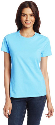 

Espresso Casual Short Sleeve Solid Women's Light Blue Top, Aqua
