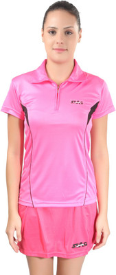 

Stag Printed Women's Polo Neck Pink, Black T-Shirt, Black;pink