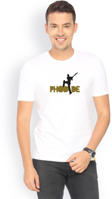 

Campus Sutra Printed Men Round Neck White T-Shirt