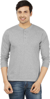 

Weardo Solid Men's Henley Grey T-Shirt