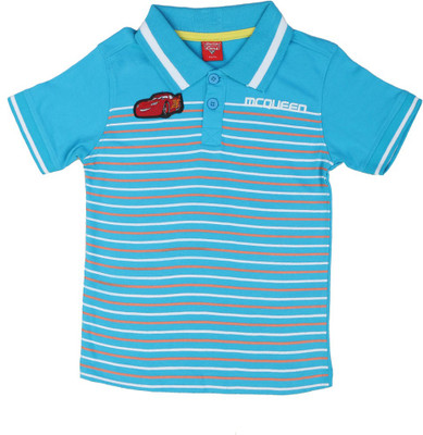 

Disney Boys Striped T Shirt(Blue, Pack of 1