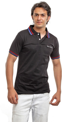 

BG69 Solid Men's Polo Neck Black T-Shirt