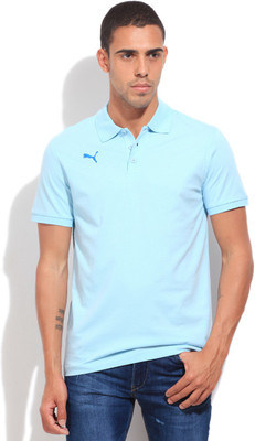 

Puma Solid Men' Polo Neck Blue T-Shirt, Crystal blue