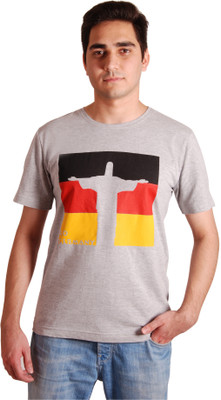 

Rigo Printed Men's Round Neck Grey T-Shirt