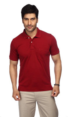 

ColorPlus Solid Men's Polo Neck Red T-Shirt