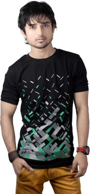 

Spur Printed Men' Round Neck Black T-Shirt