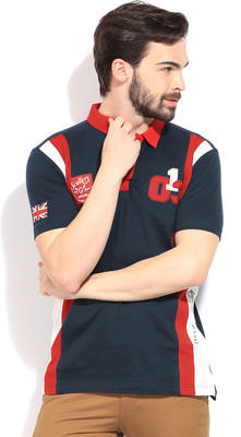 

Scullers Sport Striped Men's Polo Neck Blue T-Shirt, Navy