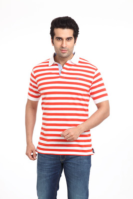 

Park Avenue Striped Men's Polo Neck Red T-Shirt