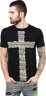 

PUNK Printed Men' Round Neck Black T-Shirt