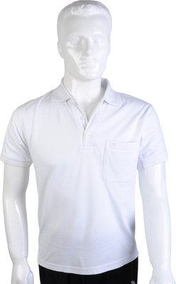 

Moments Solid Men's Polo Neck White T-Shirt