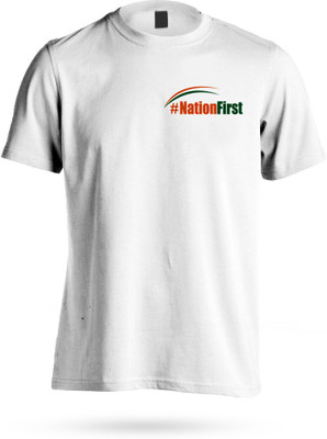 

Lokahitam Printed Men's Round Neck White T-Shirt