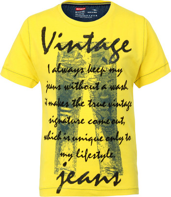 Fritzberg Boys Printed T Shirt(Gold