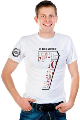 

6th Cross Graphic Print Men's Round Neck White T-Shirt