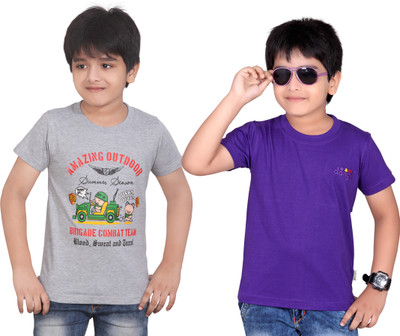 

Dongli Boys Solid T Shirt(Multicolor, Pack of 2)