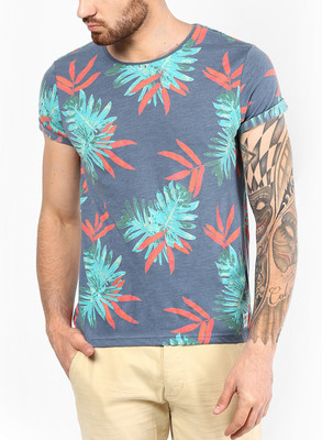 

Jack & Jones Printed Men's Round Neck Blue T-Shirt, Bering sea