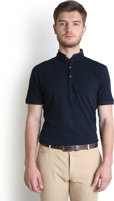 

Blackberrys Solid Men's Polo Neck Dark Blue T-Shirt, Navy