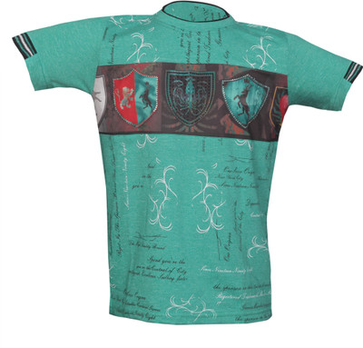 

Awack Boys Printed Cotton T Shirt(Green, Pack of 1