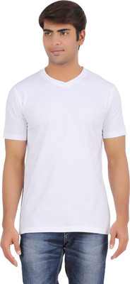 

Ap'pulse Solid Men's V-neck White T-Shirt