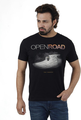 

Wrangler Printed Men' Round Neck Black T-Shirt