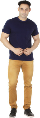

ISHWA Graphic Print Men' Round Neck Dark Blue T-Shirt, Navy