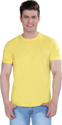 

The Cotton Company Solid Men' Round Neck Yellow T-Shirt, Sunkissed yellow