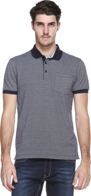 

Octave Checkered Men' Polo Neck Blue T-Shirt, Navy