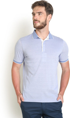

Blackberrys Self Design Men's Polo Neck Blue T-Shirt, Sky blue