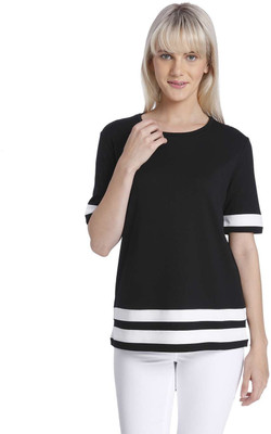 

Vero Moda Solid Women's Round Neck Black T-Shirt