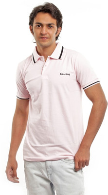 

BG69 Solid Men's Polo Neck Pink T-Shirt