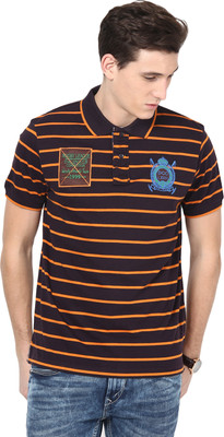 

Okane Self Design Men's Polo Neck Brown T-Shirt, Coffee
