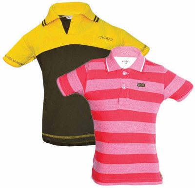 

Gkidz Boys Solid Cotton T Shirt(Multicolor, Pack of 2, Pink