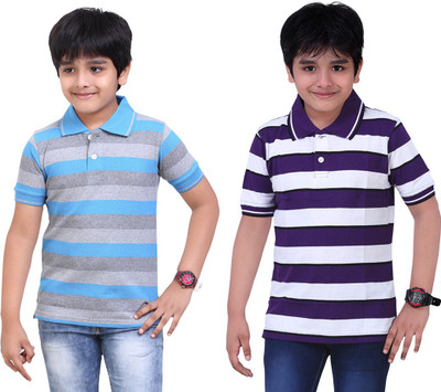 

Dongli Boys Striped T Shirt(Light Blue, Pack of 2), Multicolor