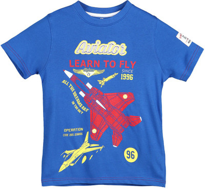 

Chalk by Pantaloons Boys Graphic Print T Shirt(Blue, Pack of 1, Cobalt blue