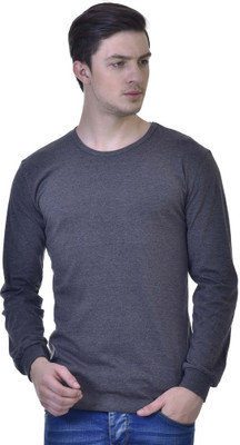 

Inkovy Solid Men's Round Neck Black T-Shirt