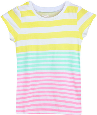 

Chalk by Pantaloons Girls Striped T Shirt(Multicolor, Multi