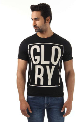 

Flying Machine Solid Men' Round Neck Black T-Shirt, Jet black