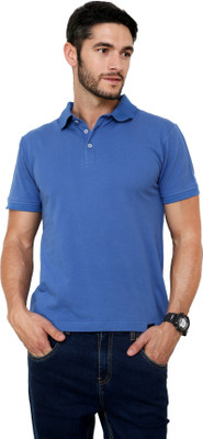 

Rigo Solid Men's Polo Neck Blue T-Shirt, Light blue