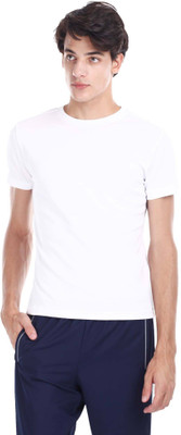 

Zobello Solid Men's Round Neck White T-Shirt, Sparkle white