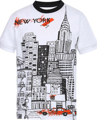 

Stop By Shoppers Stop Boys Printed Cotton T Shirt(White, Pack of 1