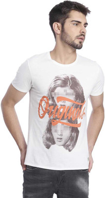 

Jack & Jones Graphic Print Men's Round Neck White T-Shirt, Cloud dancer