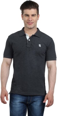 

The Cotton Company Solid Men's Polo Neck Grey T-Shirt, Gunmetal grey