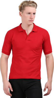 Sunrise Solid Men's Polo Neck Red T-Shirt