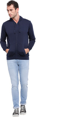 

Parx Solid Men's Hooded Blue T-Shirt