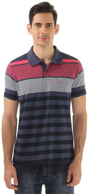 

Monte Carlo Striped Men's Polo Neck Multicolor T-Shirt, Multi color