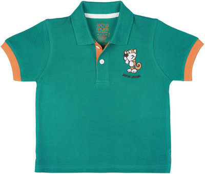

Wow Mom Boys Solid Cotton T Shirt(Green, Pack of 1