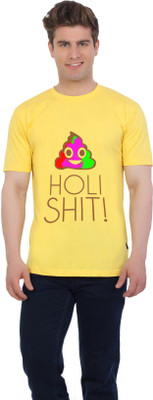 

EETEE Printed Men's Round Neck Yellow T-Shirt